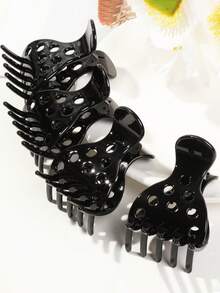 1pc/3pcs Hair Root Lifting Hair Clips,Volume Styling Accessories,Root Lifter For Bouncy Curls, No-Crease Hair Root Lifters For Natural Volumes, Claw Clips For Wrinkle-Free Roots, Natural Curling Clips Women Hair Claw Casual Hair Clutch - Black - View 9