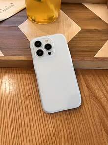 1个透明磨砂简约大孔镜头保护防摔手机壳，可个性化定制，兼容 16 Pro Max、17/16/15/14 Plus、13/12/11 - 白色 - 查看 3