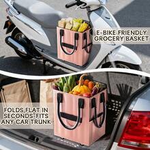 Rolling Grocery Shopping Tote - Portable Large Capacity Wheel Bag For Market & Travel, Duffle Bag For Travel With Wheels, Bag With Wheels, Grocery Shopping Cart, Casual Design, Sturdy Construction, Reinforced Handles, Frequent Travelers, Home Shopper - 粉色 - 查看 6