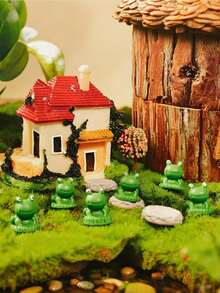 1/5/10/20/50/100 pièces Mini grenouilles décoration de jardin, petites grenouilles en plastique, figurines miniatures de grenouilles en résine pour jardin de fées miniature, décoration de paysage de mousse - Multicolore - Voir 4