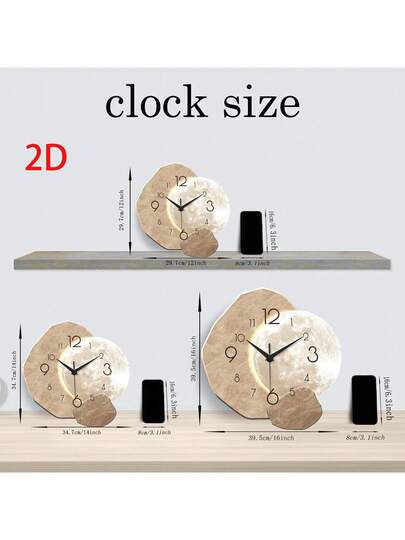 2D Moderne Minimalist Silent Wand Clock, High End ative Seamless Asymmetrical Young People's Bedroom, Dining Room, Living Office, Sofa Background, Mother's Day, Wedding ation, Friend's Birthday Battery Free view 8