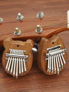 8-Note Wooden Mini Thumb Piano, 5-Finger Portable Thumb Piano Pendant, Beginner Finger Piano, Wooden Craft - Multicolor - View 2