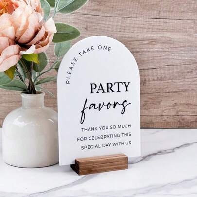 1pc Arch-Shaped Acrylic Table Card, Modern Style Party Gift, Wedding Guest Favor, Wedding Party Decor, Wedding Table Marker