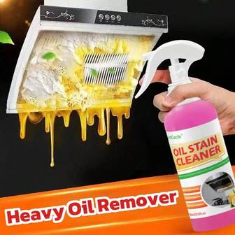  H4Cacle厨房油渍强力清洁喷雾，适用于厨房抽油烟机、烟熏机、炉灶清洁，柠檬香味，有效去除油脂。