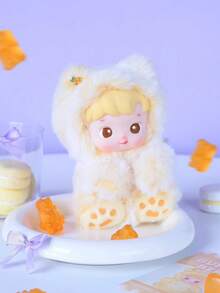 1pc POP MART HACIPUPU Plush Teddy Bear Soft Candy Keychain Blind Box, Cute Animal Pendant Decoration For Bag (1 Single Box)