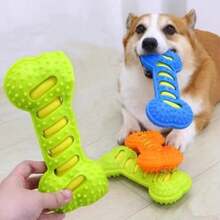 1pc Dog Chew Toy Bone, Durable Teething Stick With Sound For Medium/Large Dogs - Multicolor - View 1
