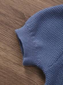 Infant Casual Snug Fit Short Sleeve Collared Knit Pullover, Summer - Royal Blue - View 3