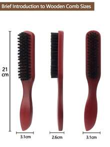 2026 猪鬃男女通用头发和胡须刷，专业无香型鬃毛理发造型刷，适用于浓密或稀疏的头发，渐变和推剪清洁梳，顺滑后梳工具，便携式发刷，适合日常使用、返校、旅行和假日护发。 - 彩色 - 查看 13