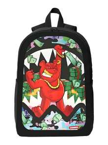 Sprayground Mochilas Escolares Fashion Backpack Teen Backpack - Fashionable Print & Adjustable Straps - Black - View 2