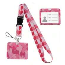 Heart Shape Print Keychain Ribbon Lanyards For Keys ID Card Collectors Phone Straps Rope Students Badge Holder New - Multicolor - View 43