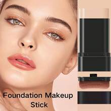 Color Changing Foundation Stick,2-In-1 White Stick Foundation,Dual-Ended Full Coverage Hydrating Concealer Balm With Brush, Moisturizing Makeup Cover Cream Balm For All Skin Types - Natural - Ver 6
