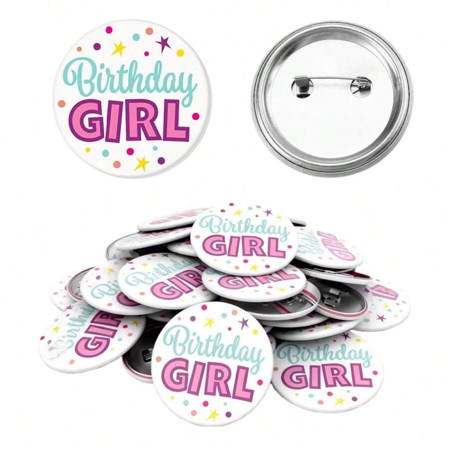 1/3/6/12pcs Birthday Girl Pin - 2.3'' Its My Birthday Pin Happy Birthday Button Badge For Girl Girls Kids For Party Accessories - Multicolor - View 1