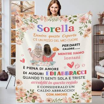 1 pieza Manta de hermana de estilo moderno - Manta de franela suave y ligera para hermanas, manta de tiro cómoda para sala de estar, oficina, decoración de sofá, viaje, regalo versátil, accesorio de decoración del hogar, regalo de múltiples temporadas, disponible en varios tamaños