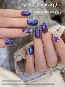 XEIJAYI 1支15毫升反光猫眼磁性美甲凝胶浸泡UV LED凝胶沙龙女性美甲工具时尚全息美甲 - 藍紫色 - 查看 5