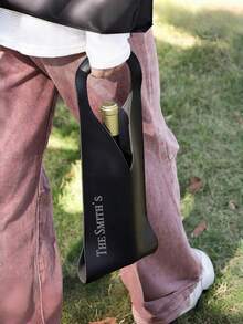 Personalized Leather Gift Bag, Laser Engraved Wine Bag, Wine Accessories, Housewarming Gift - Multicolor - View 9