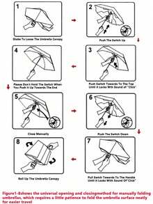 超大 12 骨黑色防风防水折叠伞，适用于商务男士和女士旅行，加固伞，适用于雨天和晴天，防风旅行伞，铝制杆，自动变黑，轻便，强效防紫外线，可折叠，小巧，便携，自动打开，防雨，遮阳 - 彩色 - 查看 9
