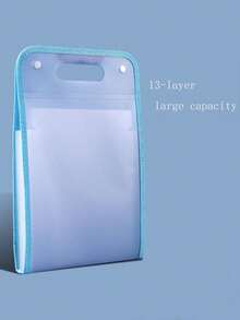A4 Portable Vertical File Folder, Exam Paper Organizer, Large Capacity Accordion Bag With 13 Compartments For Storing Papers - Multicolor - View 13