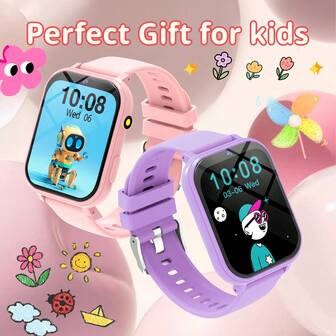 Yüksek Çözünürlüklü Ekran, Ön Kamera, El Feneri, Dahili Oyunlar, 300m Pil Kapasitesi, Hesap Makinesi, Spor Modu, Renkli Kayışla Donatılmış Yeni Akıllı Çocuk Saati, Çocuklar İçin En İyi Hediye!