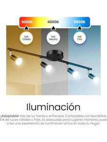 EstiloRaganet, LáMpara De Techo Negra, Compatible Con Bombillas E14, Estilo Moderno, Ideal Para Sala, Comedor Y OficinaVersióN Mejorada - 1 - Ver 4