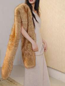 Women's Scarf Fashionable Luxurious Faux Fox Fur Fluffy Scarf, Women's Warm Versatile Thick Fur Neck Warmer, Long Scarf/Simple Neck Wrap, Women's Gift - Multicolor - View 8