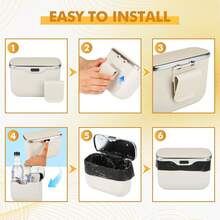 Multifunctional Car Trash Can, ABS Material Won't Deform, Fits 99% Of Vehicles, Dry & Wet Use, Space-Saving, No Damage Installation, Self-Organizing, Travel Essential, Minimalist Garbage Can, Modern Car Decor, Sturdy Car Storage Container, Portable Trash Holder, For Car Owners, Home & Auto Organizer - Multicolor - View 10