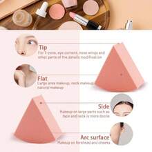 12 esponjas triangulares de mezcla de maquillaje con botella de almacenamiento, sin ltex, licuadoras de maquillaje de uso hmedo y, esponjas cosmticas, cuas de maquillaje para base y polvo, estilo A - Estilo A - Ver 4