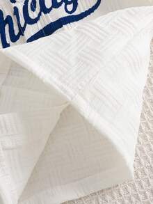 2 piezas Conjunto de moda callejera para niños con camisa con estampado de letras texturizadas y pantalones cortos estampados para niño bebé - Blanco - Ver 9