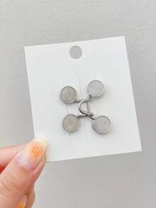 1/2/4个圆形腰部收紧扣裤夹，适用于牛仔裤、裙子、裤子、领口纽扣，男女通用，高品质金属材质，经久耐用，无需工具即可快速调节裤腰松紧，金属防走光胸针，时尚可拆卸裤夹，旅行必备，女孩、学生包包配件，送给妈妈的礼物