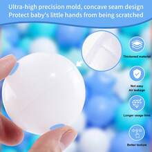 100pcs Ball Pit Balls For Baby And Toddler Phthalate Free Crush Proof Plastic - Multicolored Pit Balls In Reusable Play Toys For Kids With Storage Bag - White, Blue, and Green - Stars, Balls, Sticks - View 3