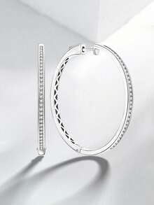 一对925纯银耳环，简约优雅，适合日常佩戴、派对以及作为情人节礼物。 - 精巧滿鑽耳扣 - 查看 6