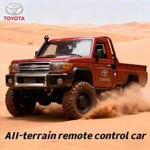 Toyota 1/12 Scale RC Remote Control Car, LC79 4X4 All-Terrain Off-Road Pickup Truck With LED Simulation Lights, 2 Batteries Included - Multicolor - View 6