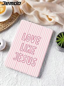 1pc Pink Striped Love Like Jesus Slogan Tablet Protective, Compatible With 10. 2, Compatible With Pro 2021/2020/(A16) 11, 11th G 2025/10th G, Tab A8 10. 5 2022, Matepad 10. 4/Tab, Anti-Drop, With P Slot, Support Sleep/Wake, Best Family And Frids. Accessories. And New Year Festive Teddy Bear Pattern Tablet Protective With Built-In Pen Slot Silicone Material And Tri-Fold Stand Design Stylish Cute Holiday Themed Cover Daily Use During Festive Season - Nhiều màu - Xem 1