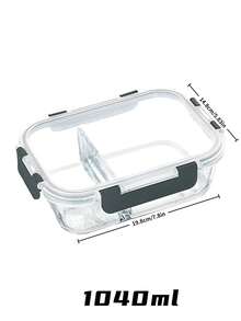 3 szt./zestaw pojemników do przechowywania żywności 360/630/1030 ml - pudełka do przygotowywania posiłków do biura, na powrót do szkoły, przenośne, zewnętrzne szklane pojemniki bento do przechowywania żywności z pokrywkami, składane szklane pojemniki do przygotowywania posiłków z pokrywkami, hermetyczne szklane słoiki do przechowywania