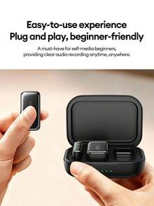 Lenovo MK103 Clip-On Microphone, Ultra-Clear Recording, Wireless, Outdoor Short Video Recording, Smart Noise Cancellation, Type-C Interface, Anti-Explosion, Wireless Mini Microphone For Live Streaming