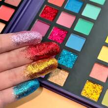 [72 Colors Eyeshadow Palette] 72 Colors Matte Glitter Long Lasting Highly Pigmented Waterproof Eyeshadow Palette, Contour Blush Powder Highlighter All In One - 彩色 - 查看 5