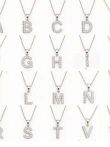 Pingente Letra Cravejadas ABC Completo Inicial Nome Delicado Cute Minimalista Presente BFF Amizade