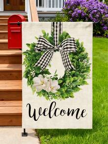 One Farmhouse-Style Country Welcome Garden Flag (Flagpole Not Included). This Welcome Flag Is Perfect For Decorating Your Front Porch, Backyard Garden, Spring Patio Party, Fall Harvest Party, Or Year-Round Entrance Decoration, Infusing Your Space With A Warm And Inviting Country Charm To Welcome Every Guest. - Multicolor - View 2
