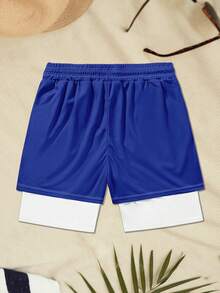 Roliga tryckta shorts med dubbla lager för män - Multifärgad - Visa 3