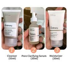 The Ordinary 4-Piece Clear Skin & Eye Kit: 3-Step Clarifying Set(THE ACNE SET) Glucoside Foaming Cleanser 50mL + Salicylic Acid 2% 30ml + Natural Moisturizing Factors 30ml+Niacinamide 10% Serum 30ml - Bộ kết hợp hai mảnh A - Xem 3