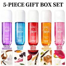 5-Piece Women's Hair & Body Perfume Spray Gift Set (5x3.4 Oz) - 5 Long-Lasting Sweet & Fresh Scents, Perfect Holiday & Date Gift,Christmas Gifts - 5-Piece Gift Set - 3.4oz/pcs - 查看 2