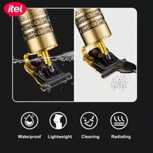 itel Máquina de Cortar Cabelo Recarregável ITR-15, Design Totalmente Metálico, Motor com Velocidade de 7.000 RPM, Baixo Ruído, Leve e Portátil, Adequada para Uso Doméstico e Viagem, para Cortar e Modelar Cabelos - Preto - Visão 3