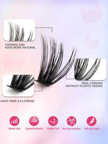 ARTSTAR 4排簇状假睫毛嫁接 30D/40D/50D/60D 自然款单根假睫毛 手工制作睫毛束 - D - 查看 2