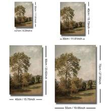 1幅带框/不带框复古树木春日风景帆布海报，氛围浓郁的暗黑乡村风格墙面艺术印刷品，复古农舍装饰画，适用于客厅、卧室、现代家居装饰 - 彩色 - 查看 6