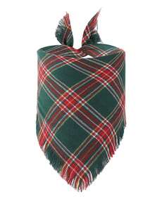 Plaid & Striped Pet Bandana With Tassels - Triangle Scarf For Dogs & Cats | Drool Bib - Multicolor - View 9
