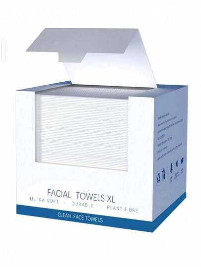CLOUDROL 1 Box 25*30cm Disposable Thicker Facial Cleansing Wipes, 50 Sheets/Box, Cleanse Skin