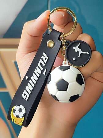 World Cup Mini Realistic Football Keychain, Soft Rubber Car Bag Pendant Decoration, Sports Event Small Gift