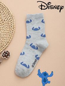 Disney 1 Pair/5 Pairs/10 Pairs Women's Mid-Calf Socks - Stitch Pattern, Couple Mid-Calf Socks, Two-Stripe Sports Mid-Calf Socks, Versatile Style, Suitable For Daily Wear And As Holiday Gifts - Multicolor - View 9