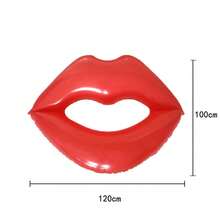 Red Valentine's Day Gift -1 Piece Lip Shaped Inflatable Swimming Ring, Water Backrest Seat, New Year's Pool Party, Suitable For Holiday Gifts, Valentine's Day, New Year's Parties - Multicolor - View 6