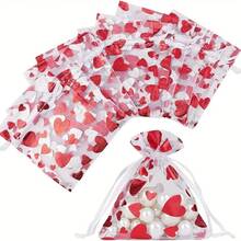 Heart-Shaped Mesh Drawstring Gift Bag - Ideal For Jewelry, Cosmetics And Valentine's Day Gifts - Best Choice For Christmas