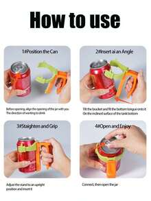 两件套罐装饮料提手+罐盖，带吸管盖，轻便易携，密封性好，可有效保鲜饮料，适用于派对、户外活动和各种罐装饮料。适用于330毫升汽水罐。 - 彩色 - 查看 4